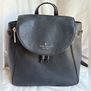 Kate Spade Leila Medium Black Flap Backpack